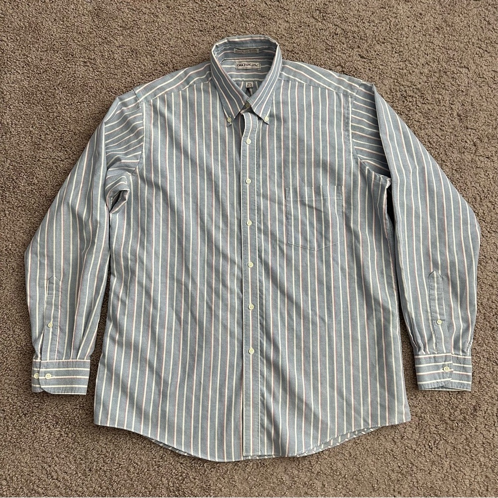 Oakton Ltd. Shirt Mens Size 16.5 Stripe Button Down